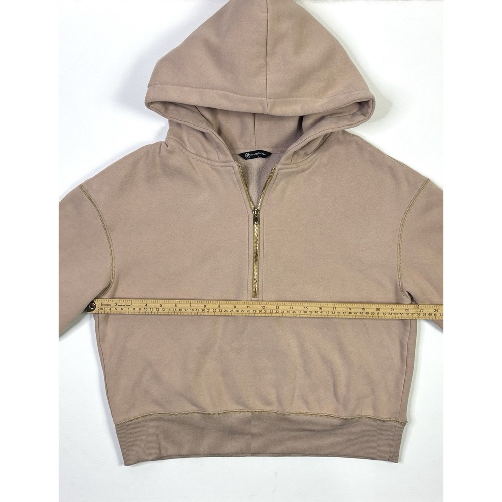 Pretty Garden Hoodie Women's Large Taupe Half Zip Fleece Sweatshirt Outdoor - Picture 5 of 10